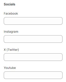 team members block socials settings